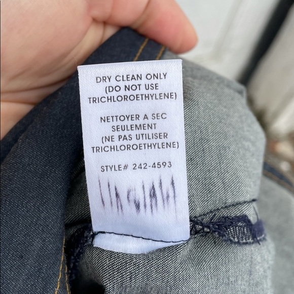 Nanette Lepore size 6, denim M. Blue Plunging dress - Crisscross back. Like new - Picture 6 of 7